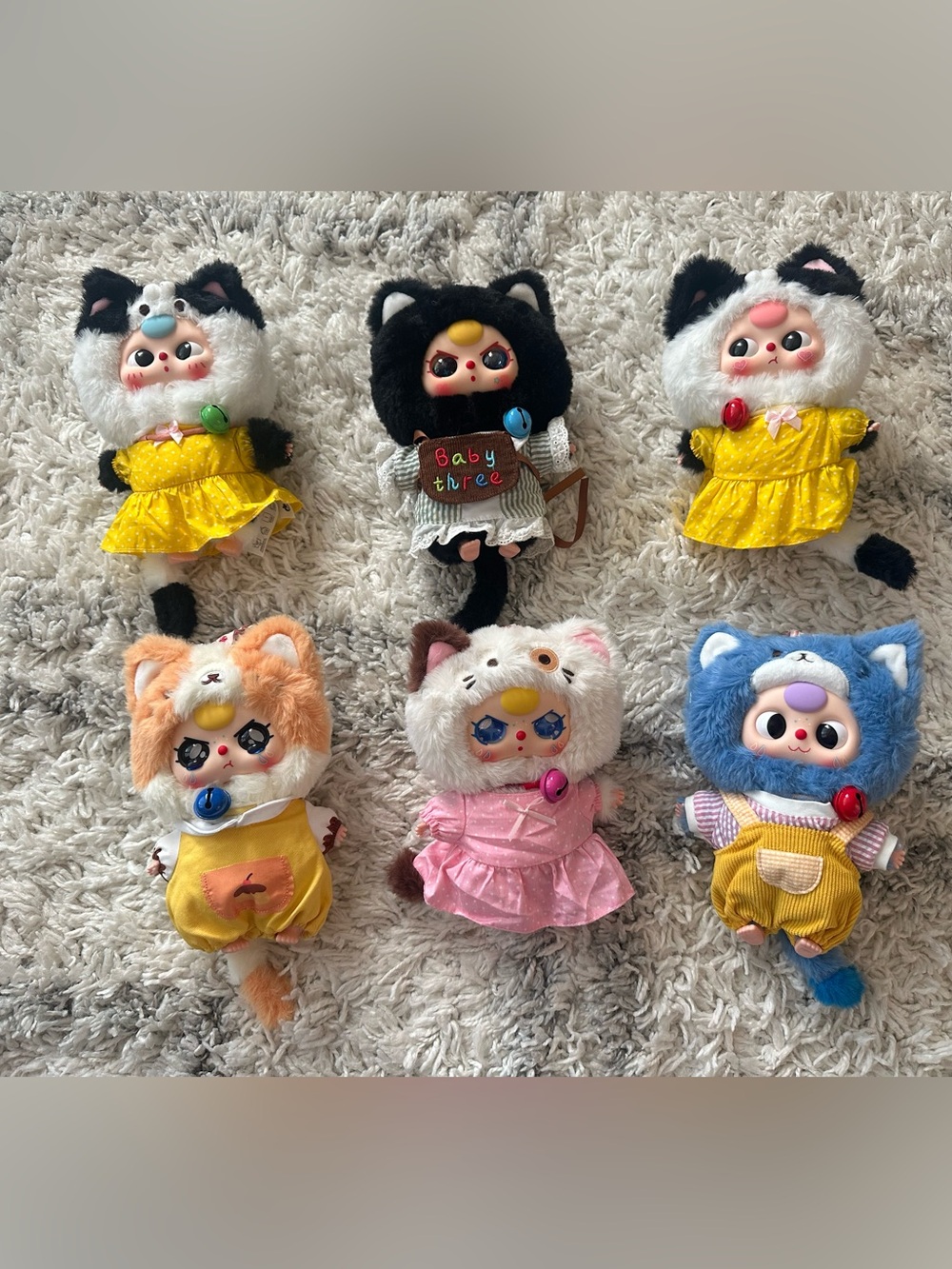Kitten cat Cute Plush blind bag toys keychain Dolls - Set of 6 - Various Colors